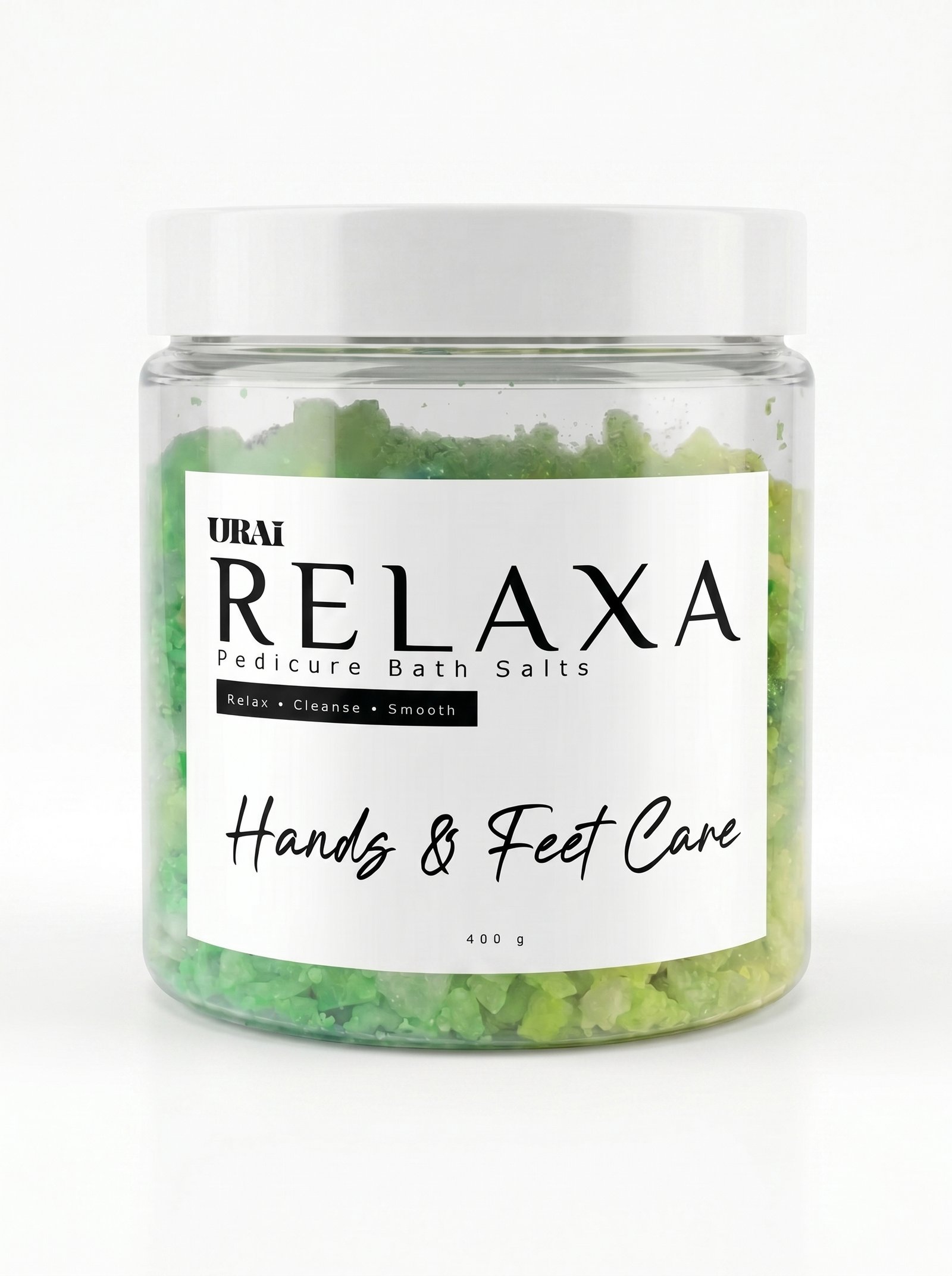 Relaxing bath salts designed for hands and feet care. Helps cleanse, soften skin, and improve overall texture while providing a soothing experience.
